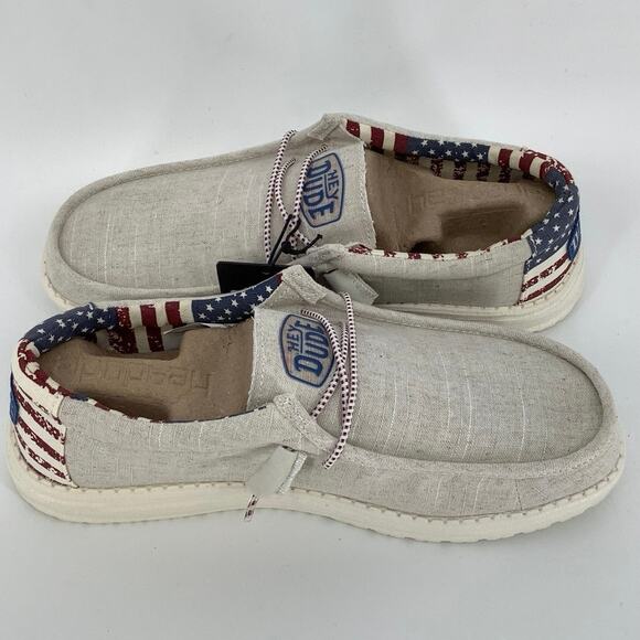 Hey Dude | Shoes | Hey Dude Size 8m Off White Wally Patriotic Shoes